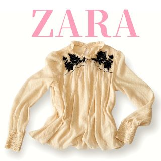 ザラ(ZARA)の【訳あり】ZARA ザラ シャツ シフォンシャツ スシアーシャツ パンコール 春(シャツ/ブラウス(長袖/七分))