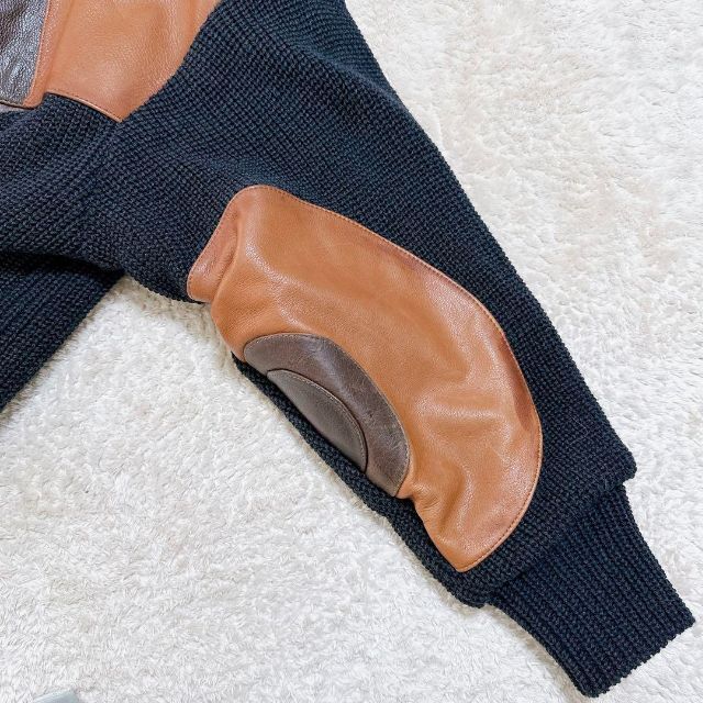 激レア】jean michel cropsal ニット レザー ジャケットの通販 激レア】jean michel cropsal ニット レザー ジャケットの通販