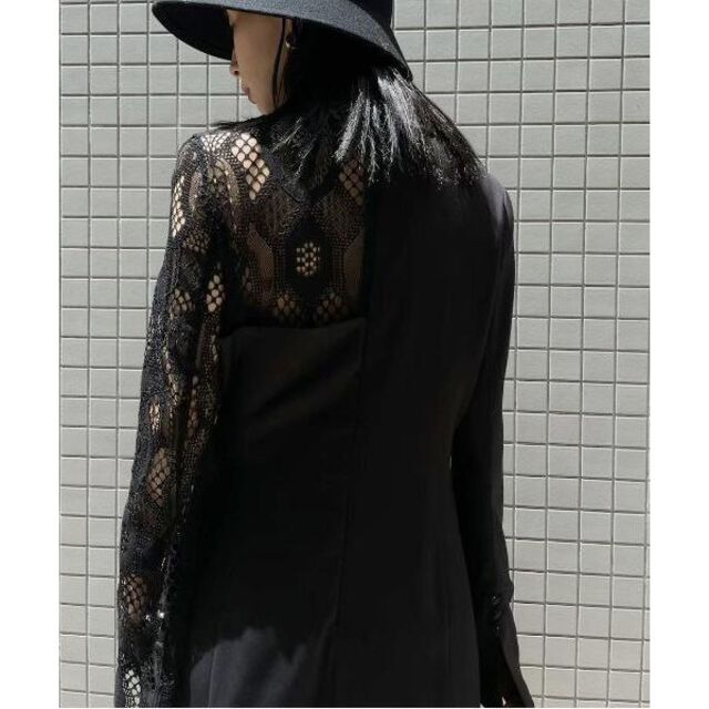 完売新品 AMERI UND SUIT DOCKING LACE DRESS 黒ドレス