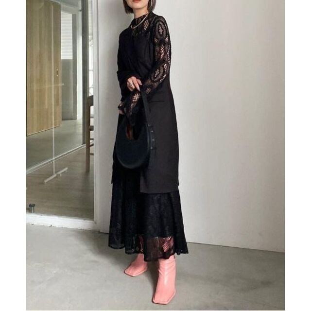 完売新品 AMERI UND SUIT DOCKING LACE DRESS 黒 完売新品 AMERI UND SUIT DOCKING LACE DRESS 黒