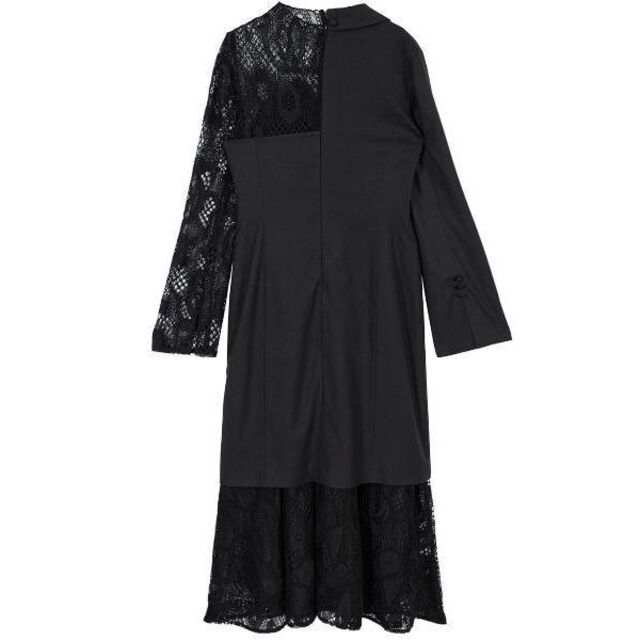 完売新品 AMERI UND SUIT DOCKING LACE DRESS 黒ドレス