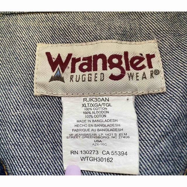 Wrangler(ラングラー)のUSED Wrangler オーバーサイズデニムベスト XLT NAV メンズのジャケット/アウター(Gジャン/デニムジャケット)の商品写真