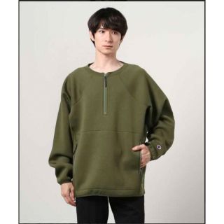 champion ハーフジップスウェットシャツ  ストレッチラップエア(スウェット)