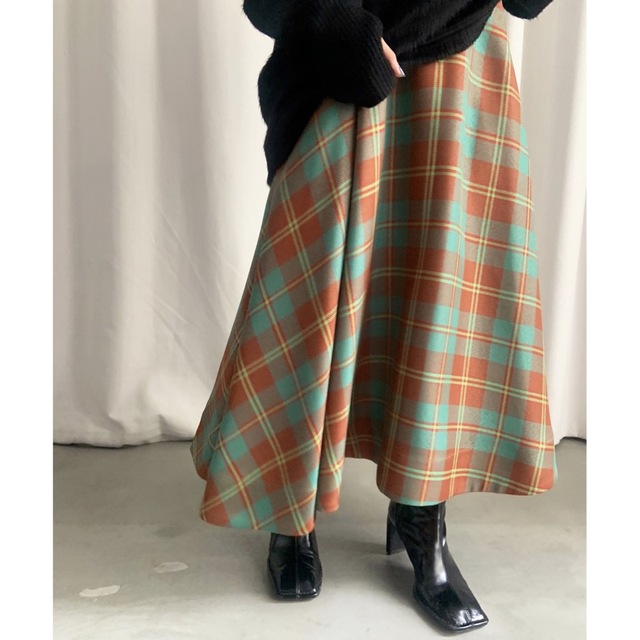 Ameri VINTAGE - アメリヴィンテージ EVELYN CHECK FLARE SKIRTの通販