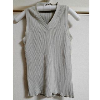 カルバンクライン(Calvin Klein)の>ノースリーブ リブニットSサイズ Vネック CalvinKlein 125g(カットソー(半袖/袖なし))