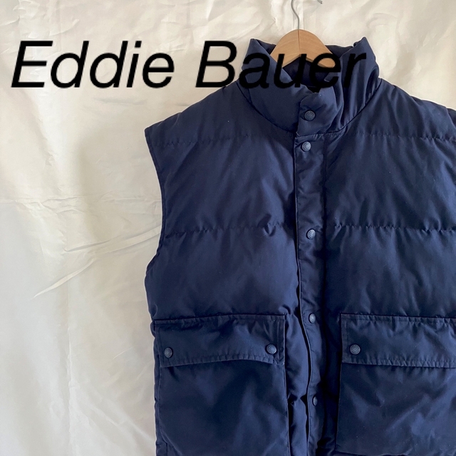 Eddie Bauer 肉厚ダウンベスト　ネイビー　90年代　エディーバウアー