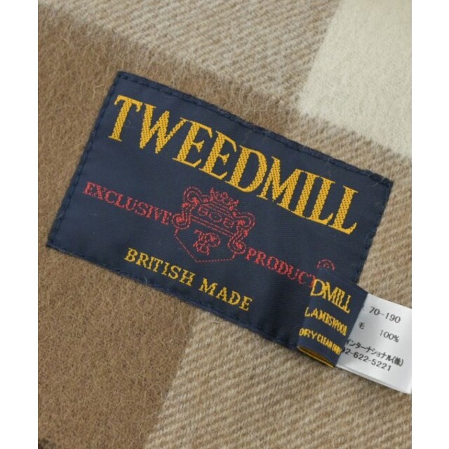 TWEEDMILL(ツイードミル)のTWEED MILL ストール - 茶系x青系xアイボリー等(チェック) 【古着】【中古】 レディースのファッション小物(ストール/パシュミナ)の商品写真