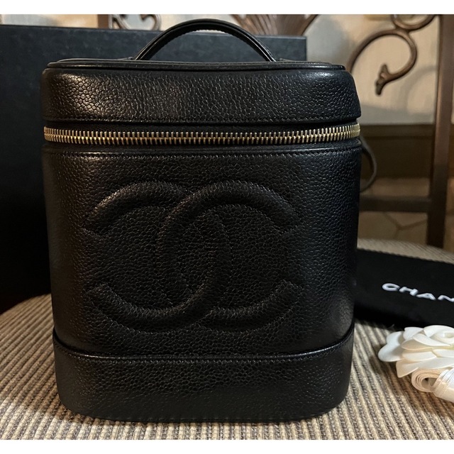 超美品 シャネル CHANEL バニティバッグ キャビアスキン ヴィンテージ