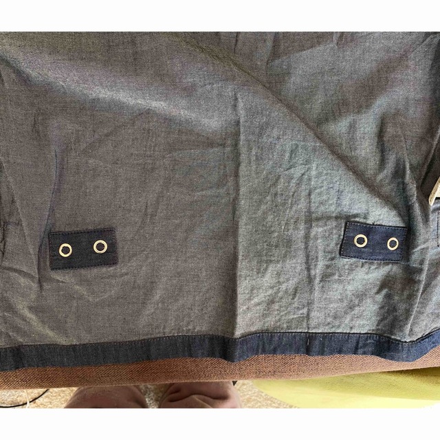 agnes b.(アニエスベー)のagnes b ノーカラー 　デニム生地　デニムプレッションシャツ レディースのトップス(カーディガン)の商品写真