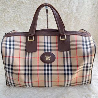 バーバリー(BURBERRY)のバーバリー/BURBERRY ボストンバッグ　ノバチェック　大容量　旅行　ホース(ボストンバッグ)