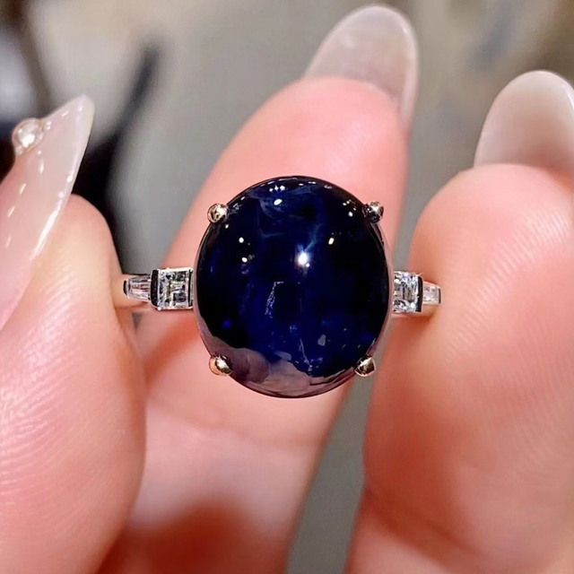 天然 ブルーサファイア ダイヤ リング7.3ct k18 ¥ネックレス