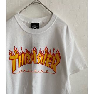 スラッシャー(THRASHER)の新品 スラッシャー ファイヤーパターン ロゴ プリント ストリート スケーター(Tシャツ/カットソー(半袖/袖なし))