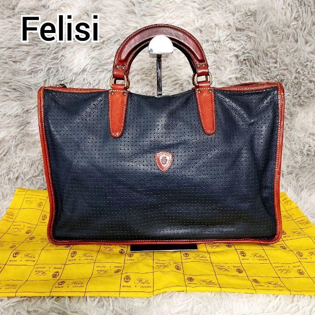 Felisi フェリージ トートバッグ 黒 レザー A4可 ビジネス 肩掛け