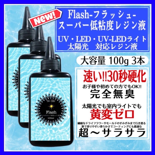 新発売 無臭&速乾 超サラサラ スーパー低粘度レジン液本