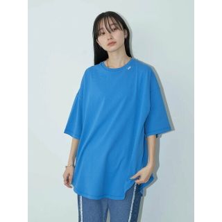 アースミュージックアンドエコロジー(earth music & ecology)の【ブルー】Lee*e.m.a.e ROUNDHEM TEE(カットソー(長袖/七分))