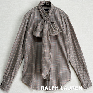 ラルフローレン(Ralph Lauren)の【RALPH LAUREN】ラルフローレン 刺繍ロゴ ロングリボン シャツ(シャツ/ブラウス(長袖/七分))