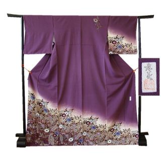 縁」160ｃｍ～168ｃｍ 新品 作家物 絞り 辻が花 訪問着 正絹 Ｕ４１５ ...