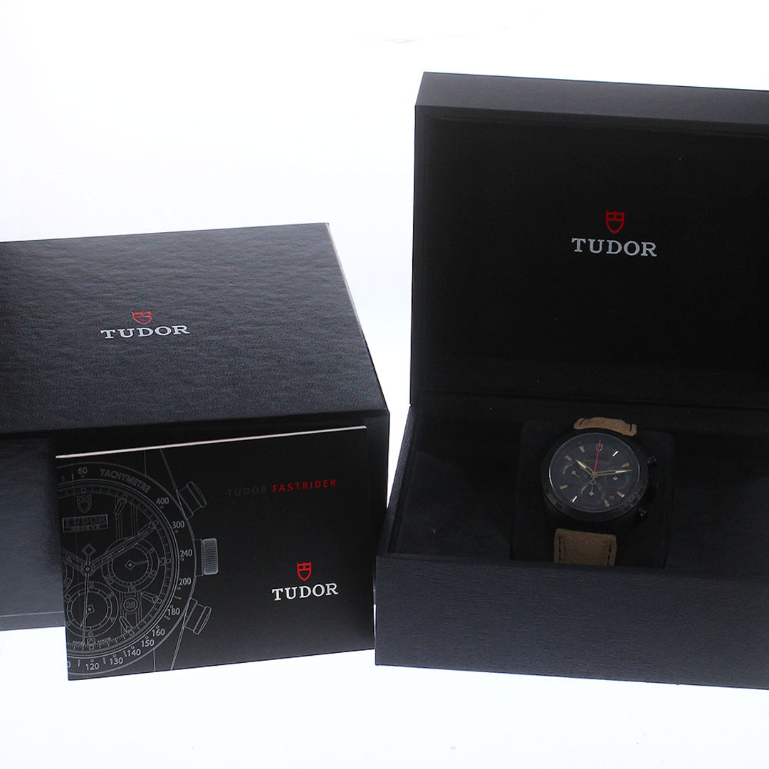 チュードル TUDOR 42000C ファストライダー ブラックシールド クロノグラフ 自動巻き メンズ 極美品 箱付き_742711【ev15】