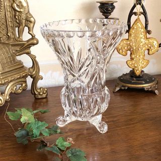 濃いピンク系統 【美品】イギリスアンティークグラス 花瓶 フラワー