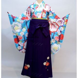着物袴セット ジュニア用へ直し 135～150cm 刺繍袴 NO29790(和服/着物)