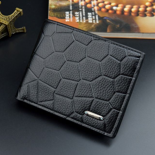 財布 二つ折り 小さいふ メンズ レザー 革 ブラック 黒 新品【PN0749】 メンズのファッション小物(折り財布)の商品写真
