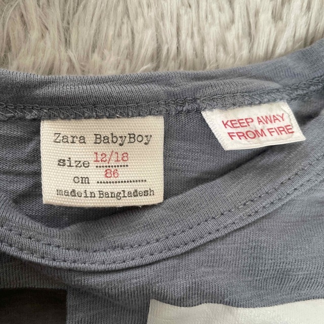 ZARA(ザラ)のZARA Baby  ロンT 86cm ブルーグレー キッズ/ベビー/マタニティのキッズ服男の子用(90cm~)(Tシャツ/カットソー)の商品写真