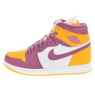 ナイキ(NIKE)のNIKE ナイキ AIR JORDAN1 HIGH OG Brotherhood エアジョーダン1 ハイカットスニーカー ブラザーフッド ピンク/イエロー US10/28cm 555088-706(スニーカー)