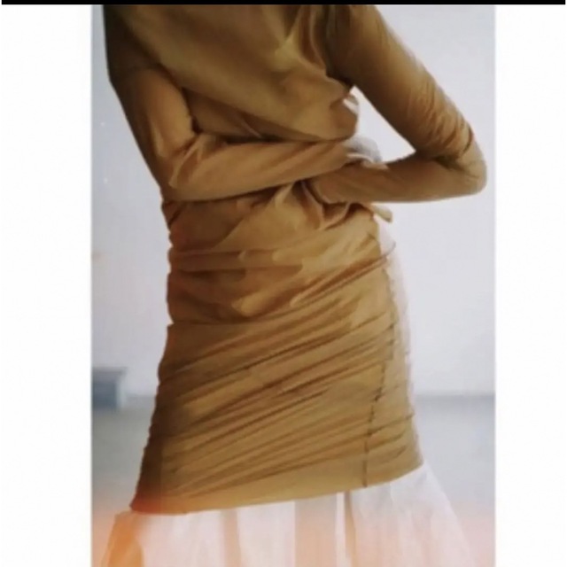 fumika_uchida taffeta dress beigeワンピース-