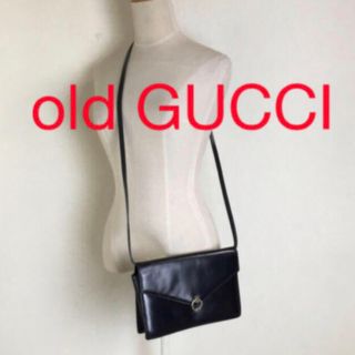 Gucci - GUCCI オールドグッチ 黒 ヴィンテージ カーフレザー