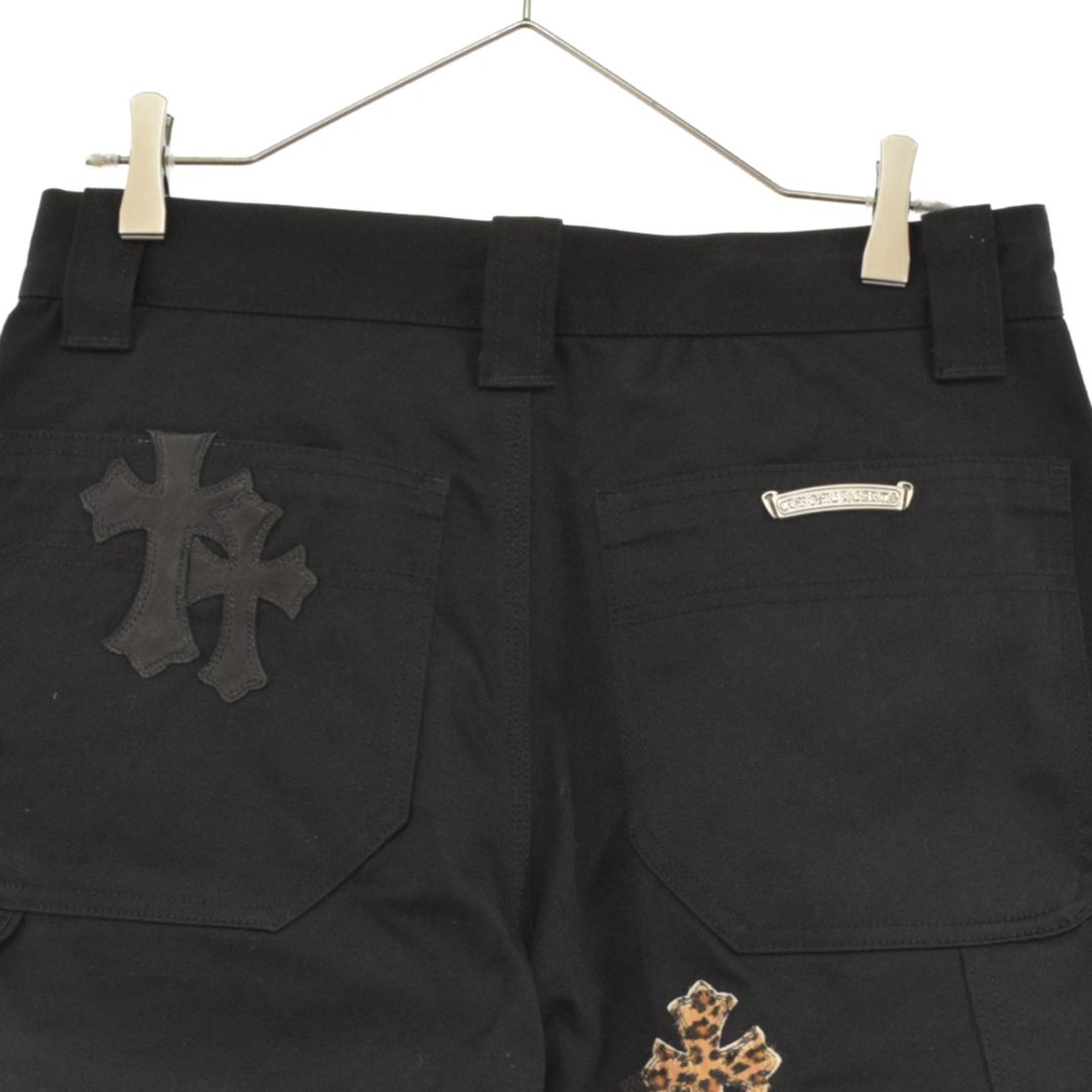 CHROME HEARTS クロムハーツ CARPENTER CNVS CEME CRS カーペンタークロスパッチロングパンツ ブラック/レオパード