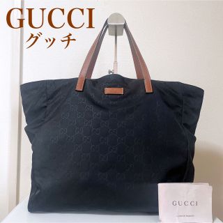 グッチ(Gucci)の人気　GUCCI グッチ　トートバッグ　ショルダー　ナイロン　レザー　GG柄 黒(トートバッグ)