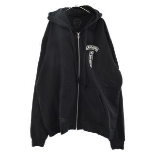 クロムハーツ(Chrome Hearts)のCHROME HEARTS クロムハーツ Zip Up Hoodie バックロゴプリントダガージップパーカーブラック 2212-304-4049(パーカー)