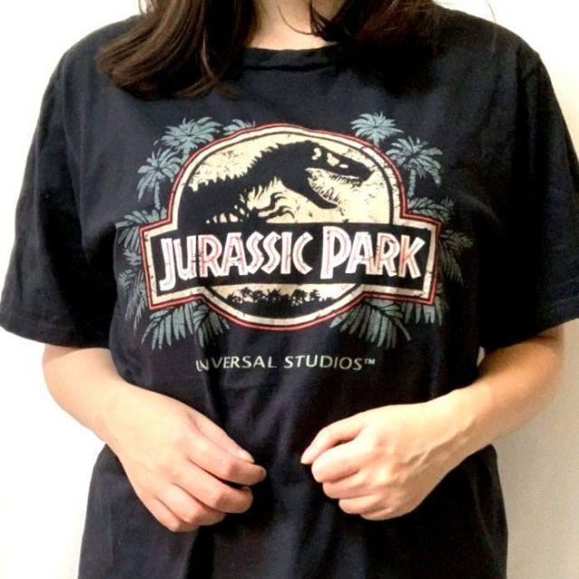 ユニバーサルスタジオ ジュラシックパーク Tシャツ ブラック 黒色 古着