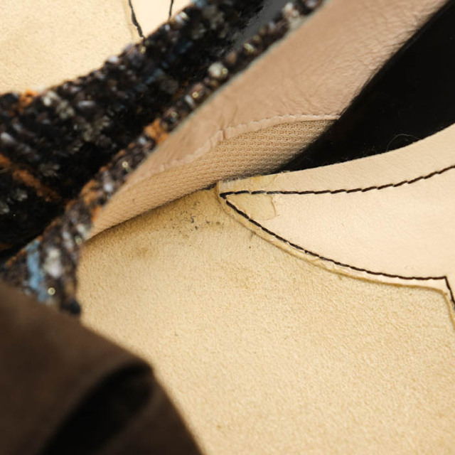 ネオリズム パンプス ツイード リボンモチーフ 日本製 2E ローヒール シューズ ブランド 靴 レディース 22cmサイズ ブラウン NEO RHYTHM