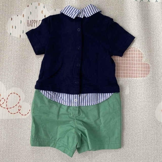 babyGAP(ベビーギャップ)のbabyGAP 重ね着風ショートオール キッズ/ベビー/マタニティのベビー服(~85cm)(カバーオール)の商品写真