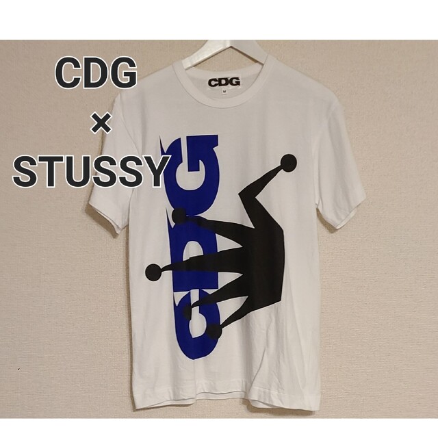 CDG ×STUSSY シーディージー×ステューシーcollarホワイト