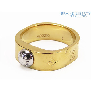 ルイヴィトン(LOUIS VUITTON)の美品 ルイヴィトン バーグ ナノグラム リング 指輪 ゴールド メタル M00210(リング(指輪))