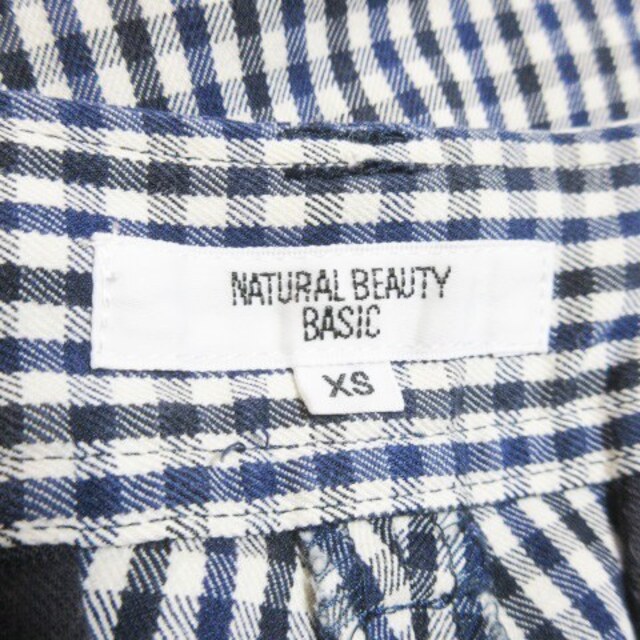 NATURAL BEAUTY BASIC(ナチュラルビューティーベーシック)のナチュラルビューティーベーシック パンツ クロップド チェック XS 紺 レディースのパンツ(その他)の商品写真