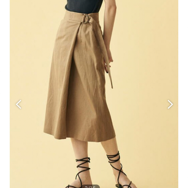 TOMORROWLAND(トゥモローランド)のコットンリネンドスキン オーバーラップスカート ¥17,600 レディースのスカート(その他)の商品写真