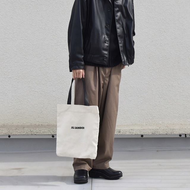 JIL SANDER ジルサンダー ロゴ キャンバス トートバッグ ホワイトの+