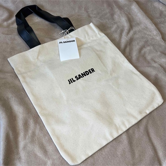 JIL SANDER ジルサンダー ロゴ キャンバス トートバッグ　ホワイト