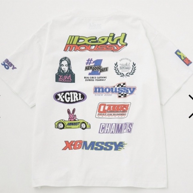 moussy(マウジー)の土曜まで値引★MOUSSY×X-girl★XG XGMSSY TEAM Tシャツ レディースのトップス(Tシャツ(半袖/袖なし))の商品写真