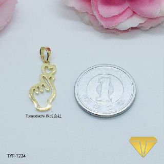 K18 YG Korean Heart ペンダント トップ(チャーム)