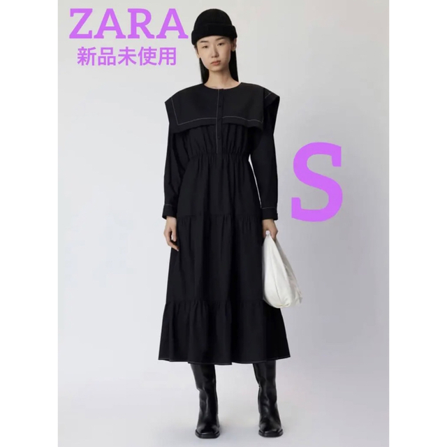 ZARA(ザラ)の【最終大幅お値下げ！】ZARA 新品未使用 パネル ミディ ワンピース レディースのワンピース(ロングワンピース/マキシワンピース)の商品写真