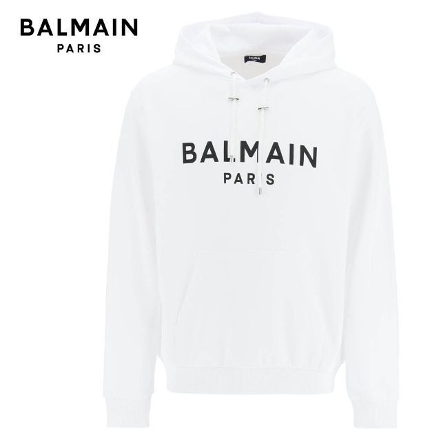 4 BALMAIN ホワイト パーカー フーディ size XL