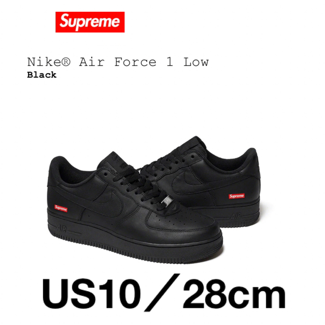 Supreme Nike Air Force 1 Low  Black US10