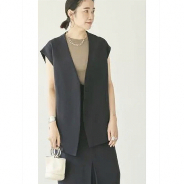 【タグ付新品未使用todayful Collarless Twill Vest