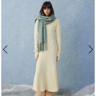 マウジー(moussy)のmoussy アイボリー　ニットワンピ(ロングワンピース/マキシワンピース)