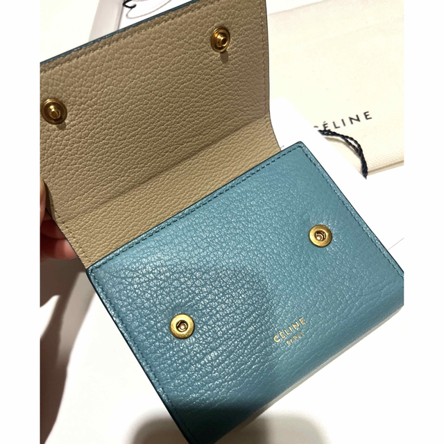 CELINE バイカラー二つ折りミニウォレット 旧ロゴ - 財布