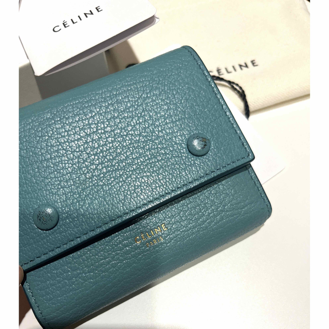 CELINE バイカラー二つ折りミニウォレット 旧ロゴ - 財布